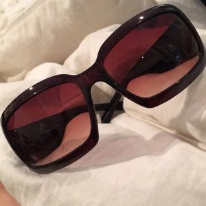 Dark Brown Square Sunnies. Silver Bling sides.